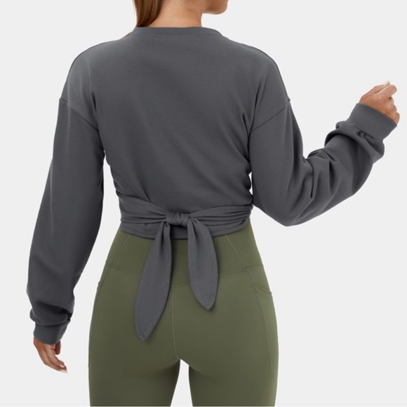 Halara Cropped Sweatshirt Dropped Shoulder Medium - Picture 2 of 7